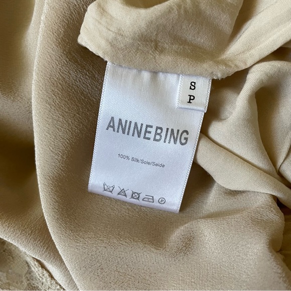 Anine Bing Silk Mini Slip Dress in Nude - Picture 8 of 12